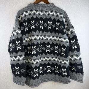 Vintage Men’s Purple Mountain Sweatshirt Company Fair Isle 100% Wool Size L